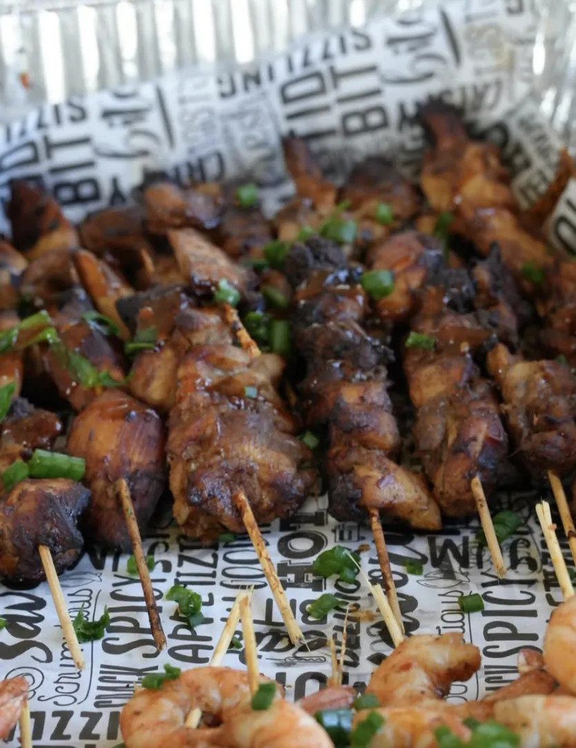 Grilled skewers with shrimp